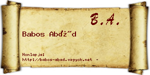 Babos Abád névjegykártya